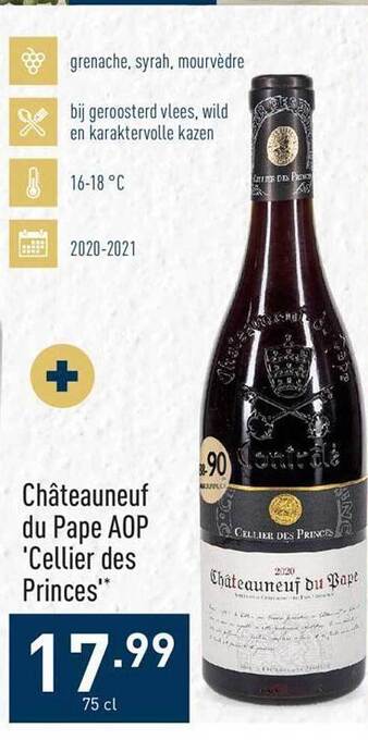 ALDI Châteauneuf du pape aop cellier des princes aanbieding