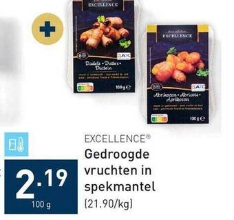 ALDI Excellence gedroogde vruchten in spekmantel aanbieding