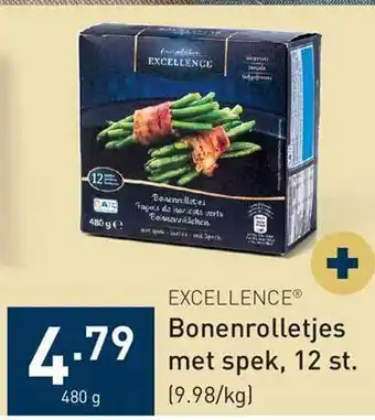ALDI Excellence bonenrolletjes met spek aanbieding