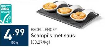 ALDI Excellence scampi's met saus aanbieding