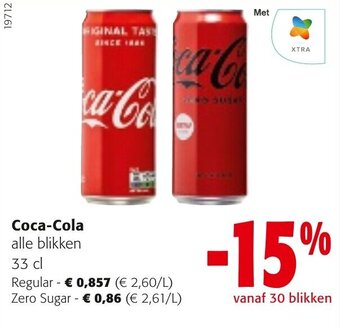 Colruyt Coca-Cola Regular, Zero Sugar aanbieding