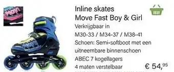 Multi bazar Inline skates move fast boy + gir aanbieding