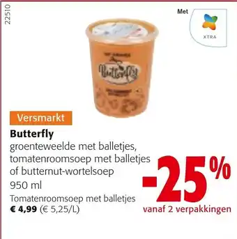 Colruyt Butterfly Tomatenroomsoep met balletjes aanbieding