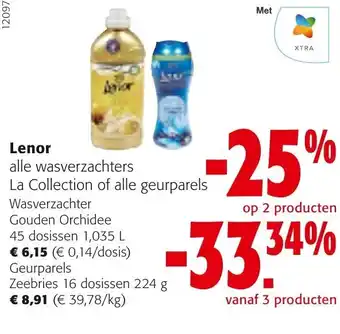 Colruyt Lenor Wasverzachter Gouden Orchidee 45 dosissen, Geurparels Zeebries aanbieding
