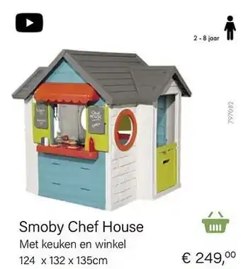 Multi bazar Smoby chef house 124x132x3135cm aanbieding