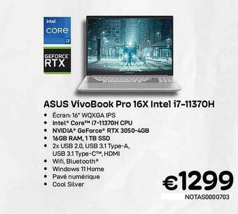 CompuDeals Asus vivobook pro16x intel i7 aanbieding