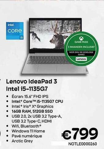 CompuDeals Lenovo ideapad 3 intel i5 aanbieding
