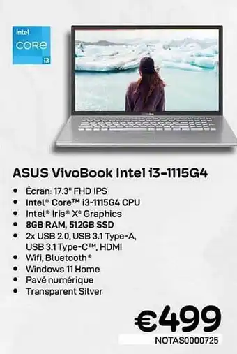 CompuDeals Asus vivobook intel i3 aanbieding