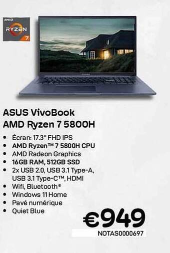 CompuDeals Asus vivobook amd ryzen 7 5800h aanbieding