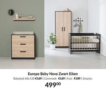 BabyPark Europe baby nova zwart eiken aanbieding