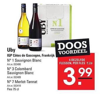 Sligro Uby igp côtes de gascogne aanbieding