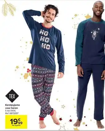 Hyper Carrefour Kerstpyjama voor heren aanbieding