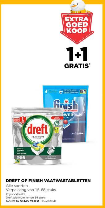 Jumbo Dreft of finish vaatwastabletten aanbieding
