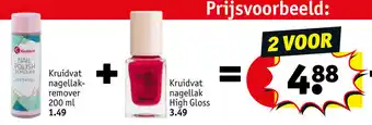 Kruidvat Kruidvat nagellak remover 200ml + Kruidvat nagellak High Gloss aanbieding