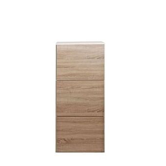 Leen Bakker Symbiosis schoenenkast Narup - wit/eikenkleur - 118,7x50x33,1 cm - Leen Bakker aanbieding