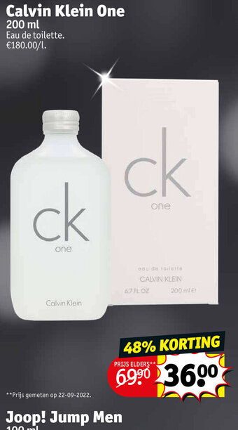 Kruidvat Calvin Klein One 200ml aanbieding