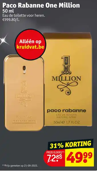 Kruidvat Paco Rabanne One Million 50ml aanbieding