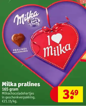 Kruidvat Milka pralines 165 gram aanbieding