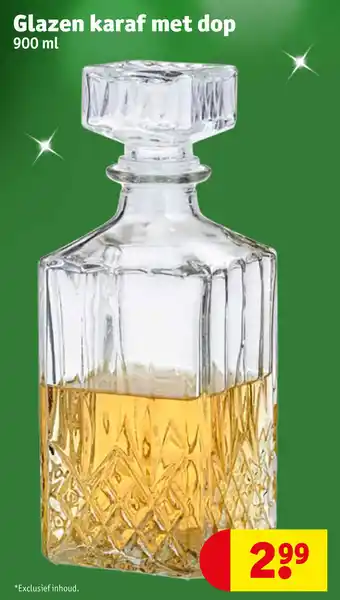 Glazen karaf met dop 900ml