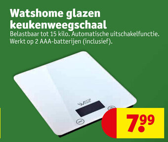 Kruidvat Watshome glazen keukenweegschaal aanbieding