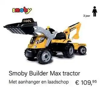 Multi bazar Smoby builder max tractor aanbieding