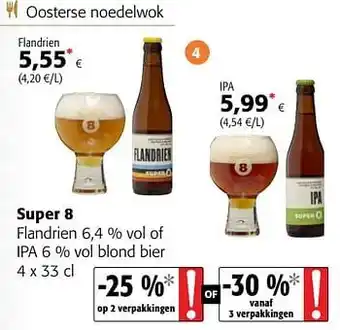 Colruyt Super 8 flandrien of ipa blond bier 4 X 33 cl aanbieding