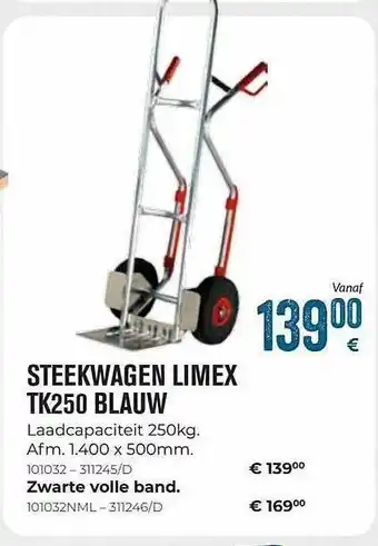 Meno Steekwagen limex tk250 blauw aanbieding