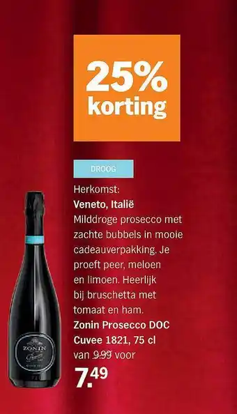 Zonin prosecco doc cuvee 1821