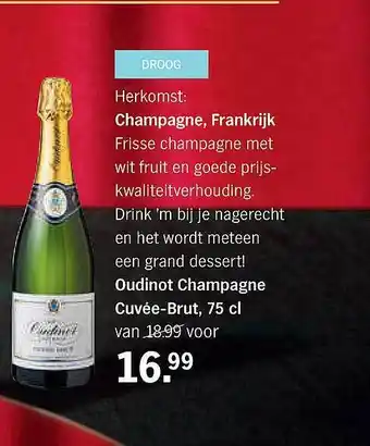 Albert Heijn Oudinot champagne cuvéebrut aanbieding