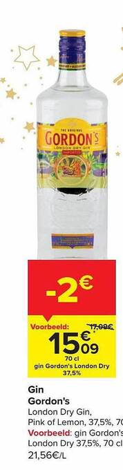 Carrefour Market Gin gordon's aanbieding