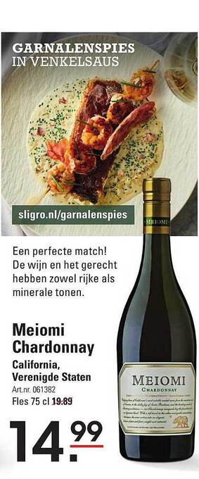 Sligro Meiomi chardonnay aanbieding
