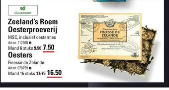 Sligro Zeeland's roem oesterproeverij, oesters aanbieding