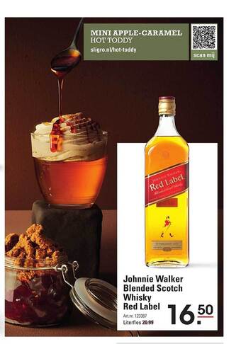 Sligro Johnnie walker blended scotch whisky red label aanbieding
