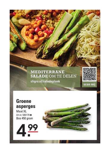Sligro Groene asperges aanbieding