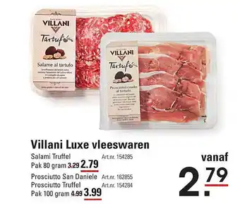 Sligro Villani luxe vleeswaren aanbieding