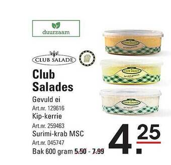 Sligro Club salades aanbieding