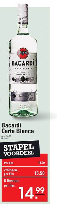 Sligro Bacardi carta blanca aanbieding