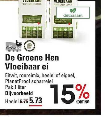 Sligro De groene hen vloeibaar ei aanbieding