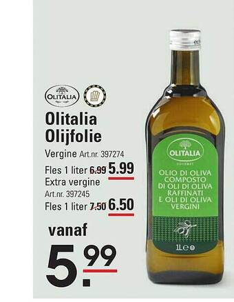 Sligro Olitalia olijfolie aanbieding