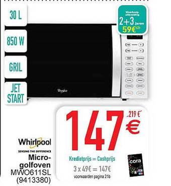Cora Whirlpool microgolfoven aanbieding
