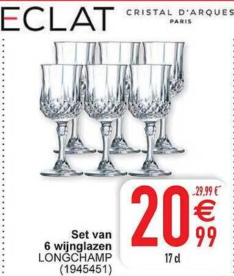 Set van 6 wijnglazen