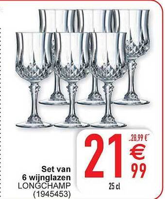 Cora Set van 6 wijnglazen aanbieding