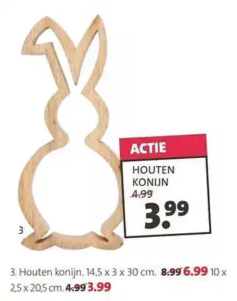 Intratuin Houten konijn 2.5x20.5cm aanbieding