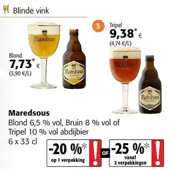 Maredsous blond bruin of tripel abdijbier 6 x 33 cl
