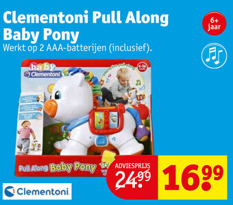 Kruidvat Clementoni Pull Along Baby Pony aanbieding