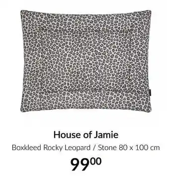 House of jamie boxkleed rocky leopard - stone 80x100cm