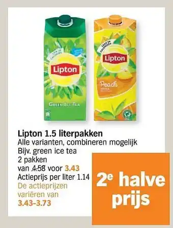 Albert Heijn Green ice tea 1,5 L aanbieding
