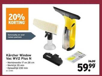 GAMMA Kärcher window vac wv2 plus n aanbieding