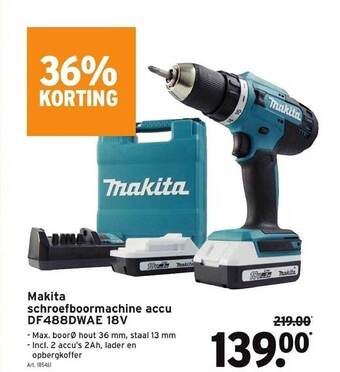 GAMMA Makita schroefboormachine accu aanbieding