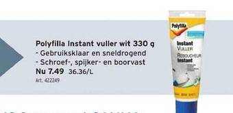 GAMMA Polyfilla instant vuller wit 330 g aanbieding